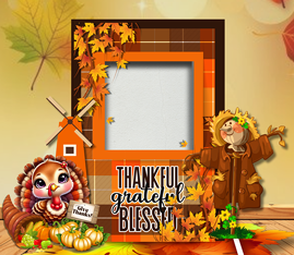 Season of Thanks Thanksgiving Party Templates | Editable Fall Plaid DIY Decorations | Arch Wall, Plates, Napkin Sleeve, Cubes, Water Bottle, Selfie Frame